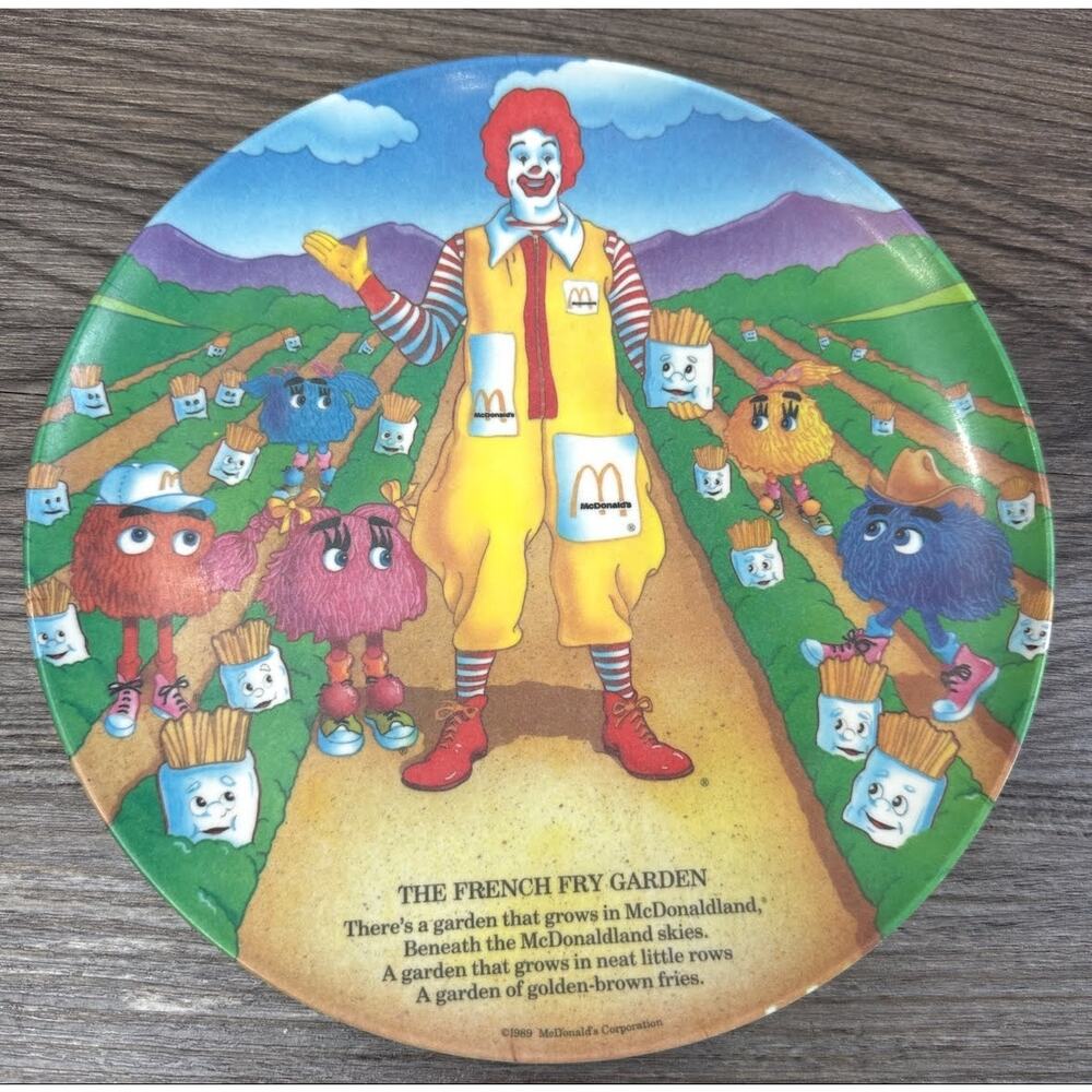 McDonalds McDonaldland Plate Lot 3 Ronald Grimace VTG 90s Retro Food Collectible